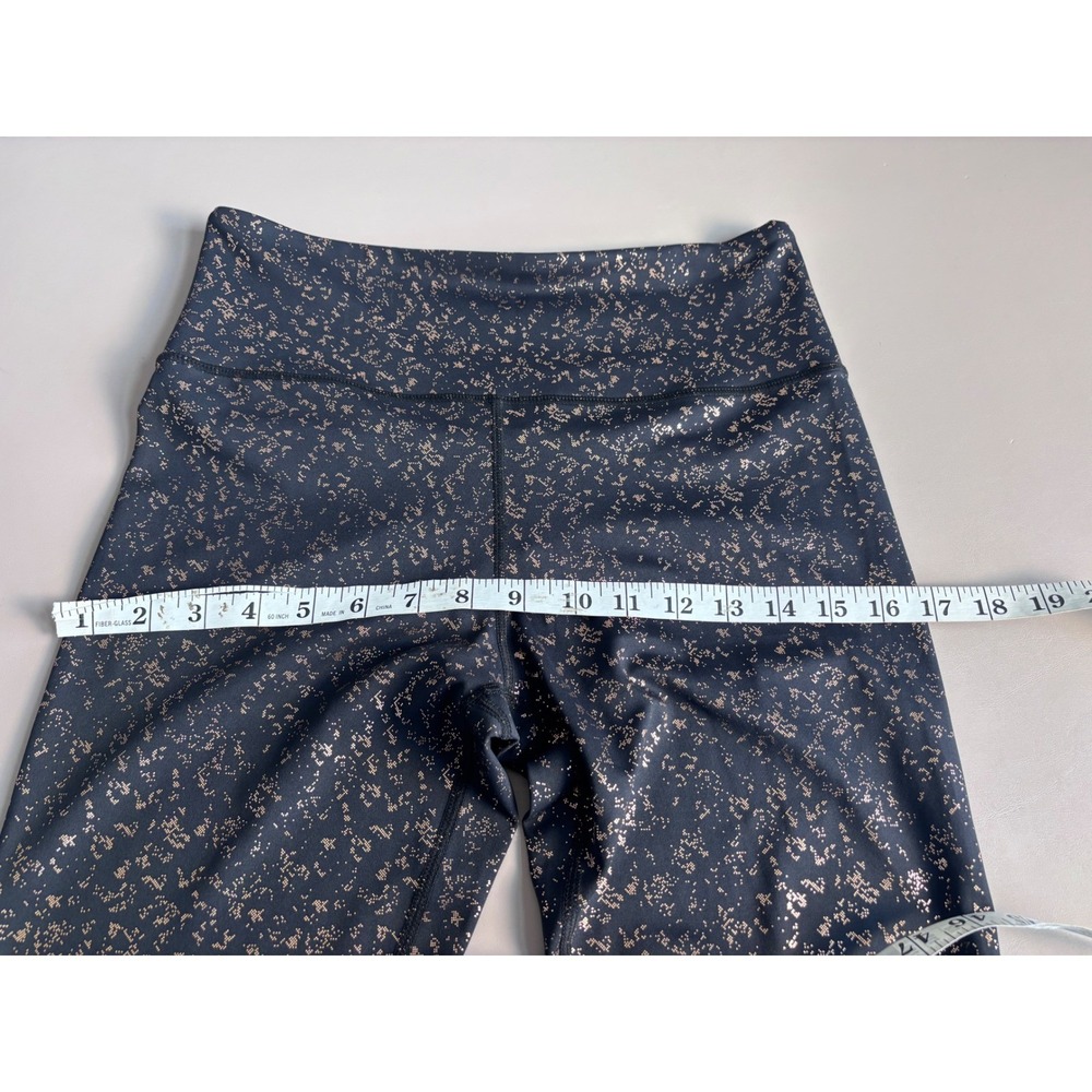 ZYIA‎ Active Black Leggings Gold Foil Snakeskin Print Athletic Workout Pants Med - Picture 5 of 8
